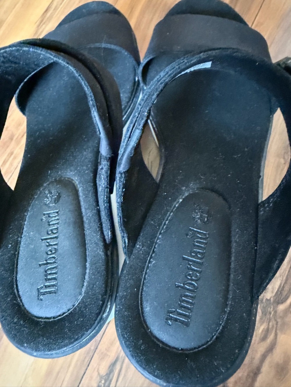Timberland Koralyn Black Suede Two-Strap Platform Sandals - Picture 4 of 9